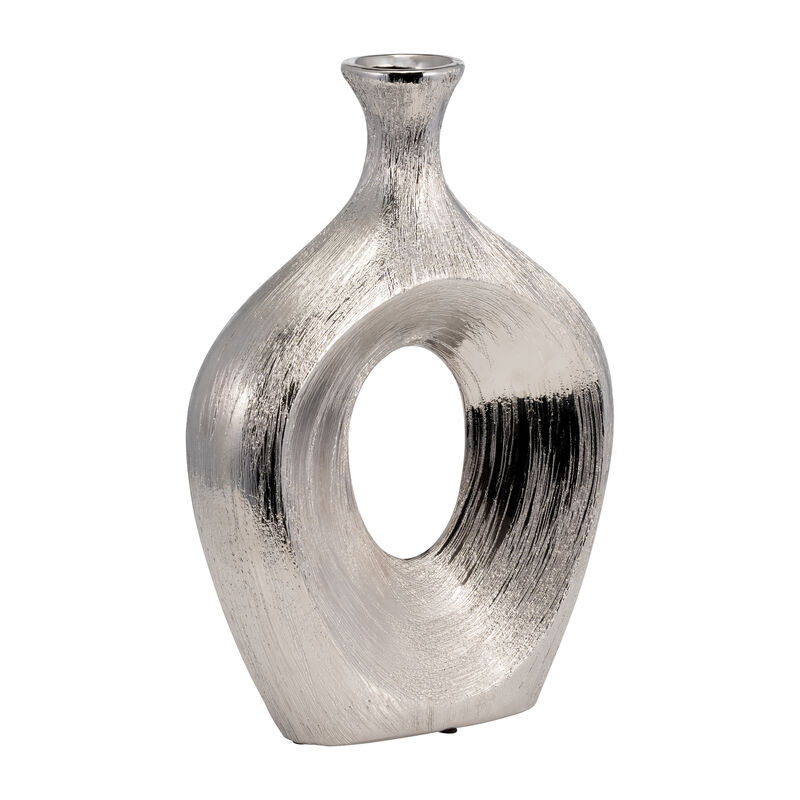 13" Scratched Oval Vase image number 1