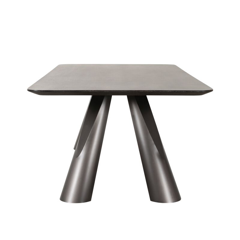 Pasargad Home Novara Design Dark Brown Rectangle Dining Table, 94.5"W