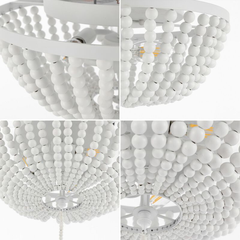 Allison Wood Beaded/Metal LED Flush Mount