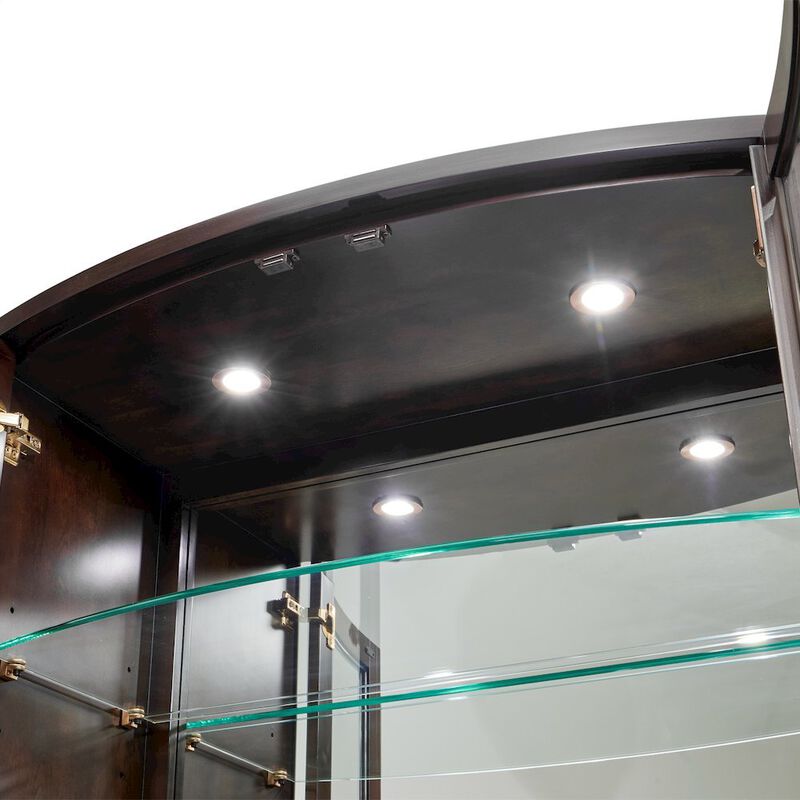 Michael Amini Camellia Field Display Cabinet - Warm Pecan