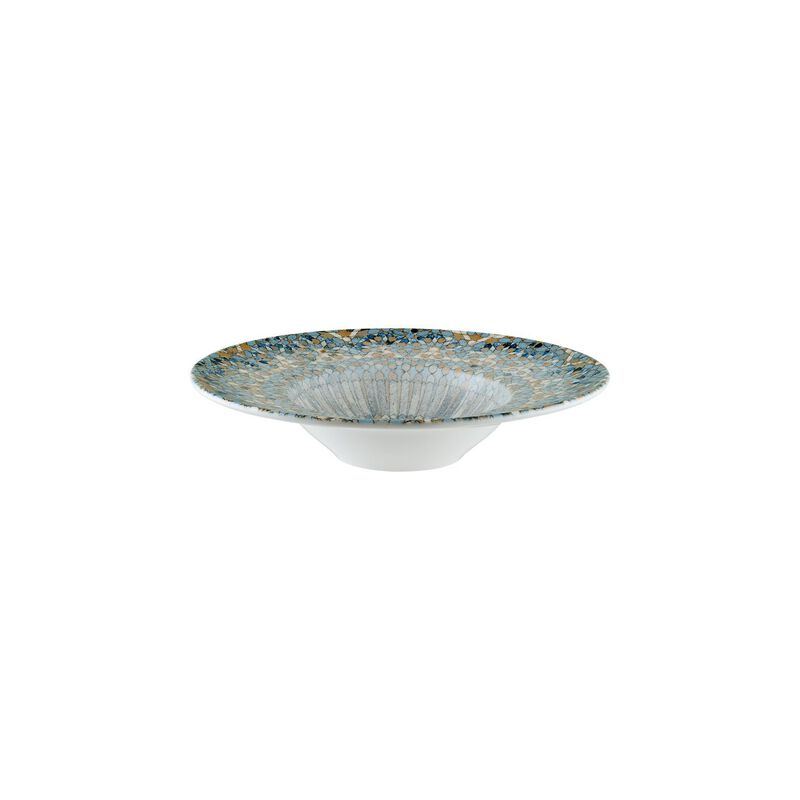 Luca Mosaic Matte dia.11" h:2.5" 14 oz. Round Decorated Porcelain Bowl (Set of 2)
