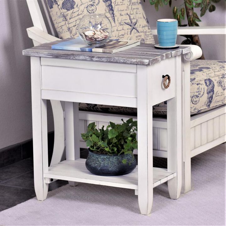 Sea Winds Coastal Furniture Picket Fence Chairside Table