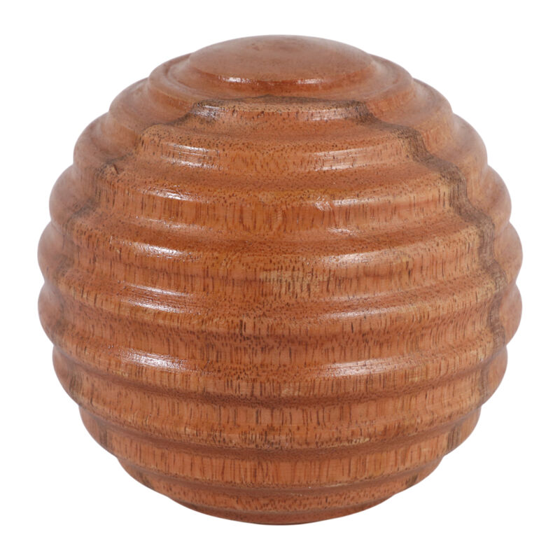 4" Wooden Orb W/ Ridges image number 3