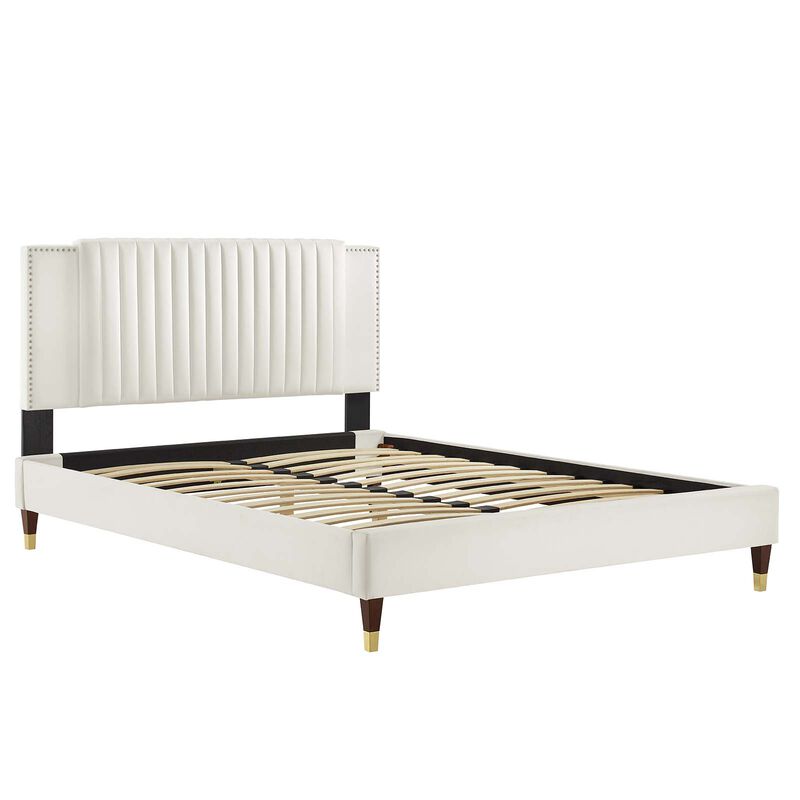 Modway - Zahra Channel Tufted Performance Velvet Twin Platform Bed image number 4