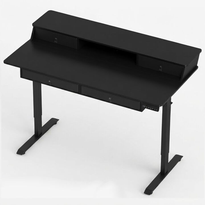 Electric Height Adjustable Standing Desk with Storage Drawers