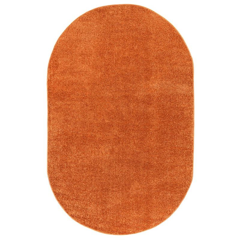 Haze Solid Low Pile Oval Area Rug