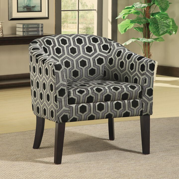 Space Adorner Accent Chair, Gray/Black-Benzara