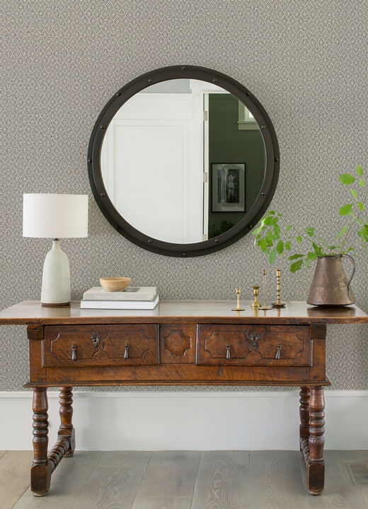 Hui Grey Paper Weave Grasscloth Wallpaper
