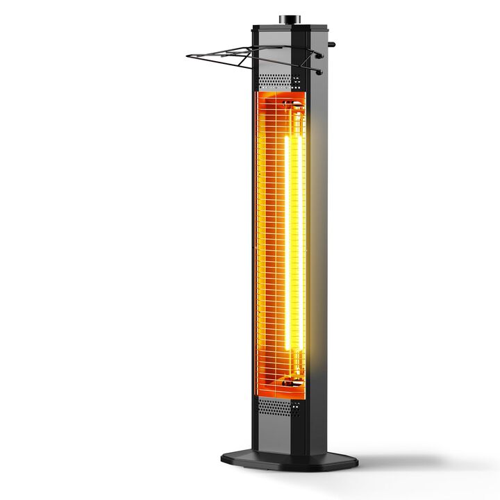 Outdoor Electric Patio Heater, 34-inch 1500W Infrared Tower Heater with Instant Heating, IPX5 Waterproof Space Heater