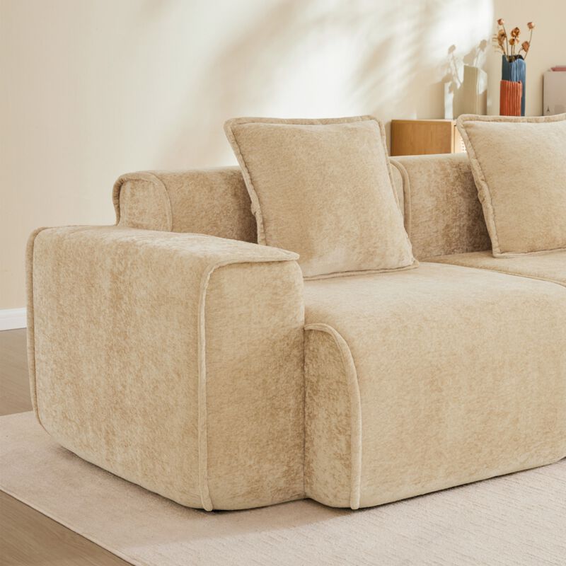 Glaquu Velvet Loveseat image number 5
