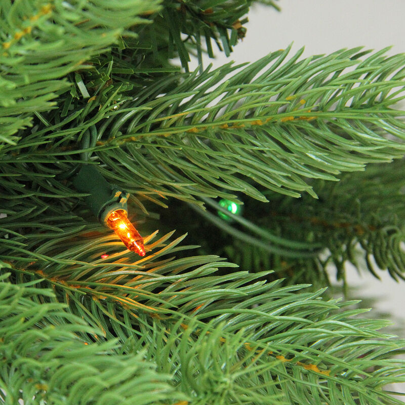 6.5' Pre-Lit Noble Fir Full Artificial Christmas Tree - Multi-Color Lights