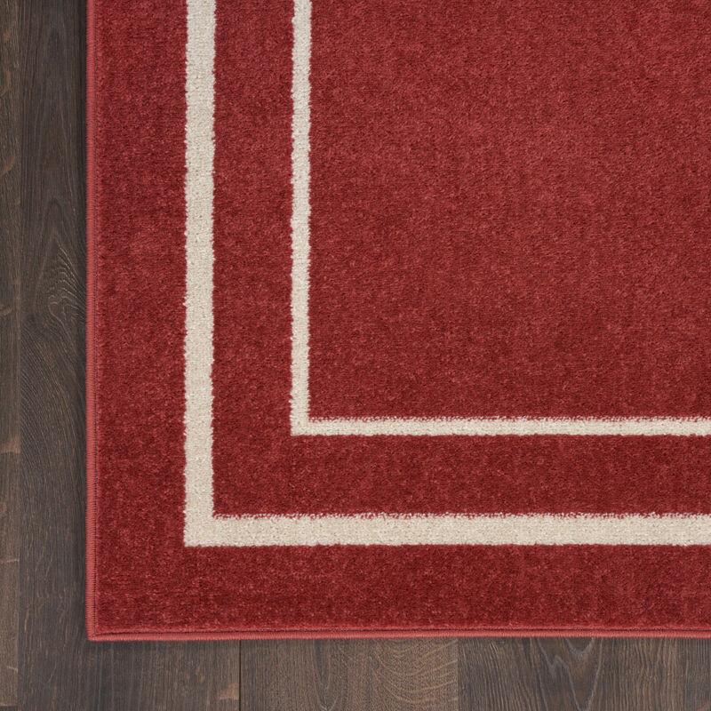 HomeRoots 2' X 4' Red And Ivory Indoor Outdoor Area Rug image number 2