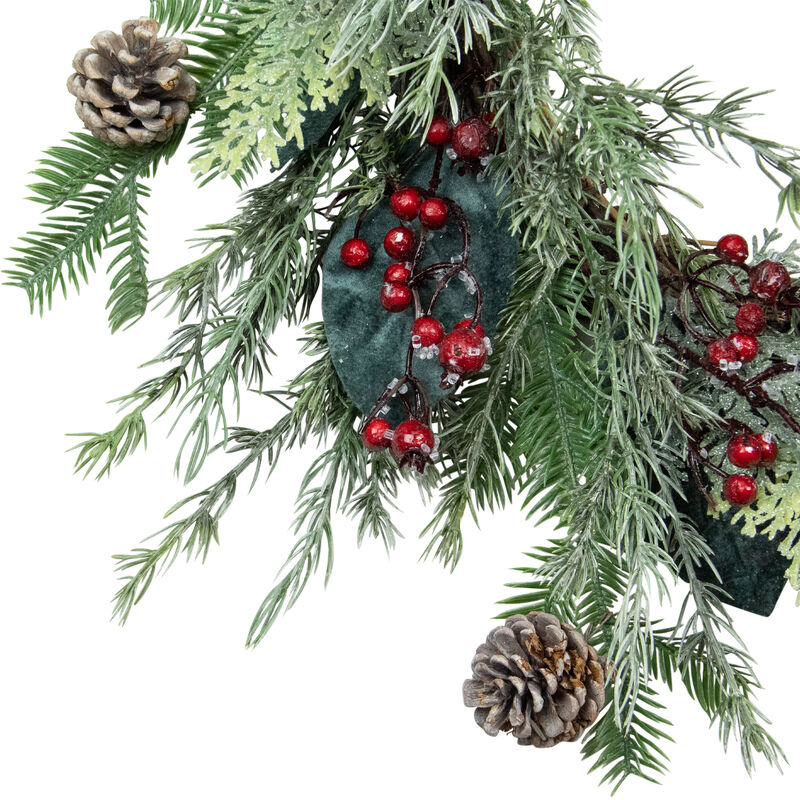 Mixed Foliage and Iced Berries Artificial Christmas Wreath  26-Inch  Unlit image number 1