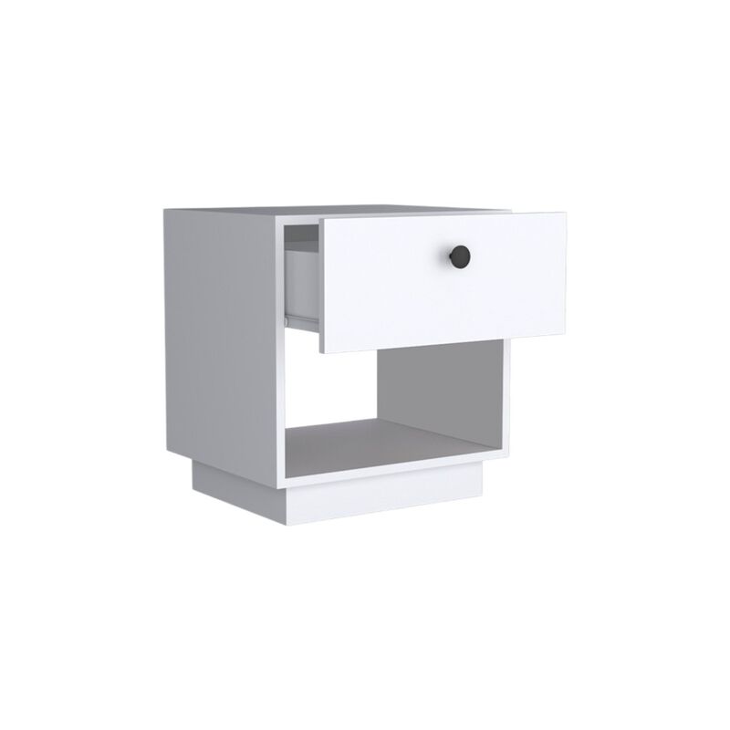HomeRoots 20" White Wood One Drawer Nightstand image number 2