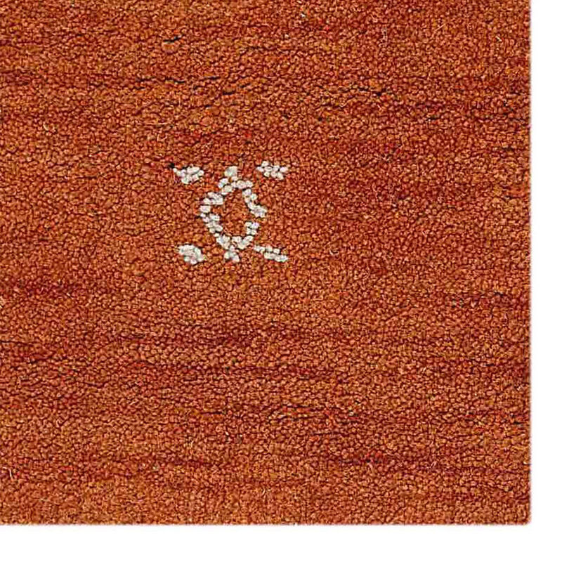 RUGSOTIC CARPETS HAND KNOTTED LOOM WOOL ECO-FRIENDLY AREA RUGS  - 3'x5', Rectangle, Orange White Color, Contemporary Modern Design, High Pile Handmade Anti Skid Rugs for Living Room (L00501)