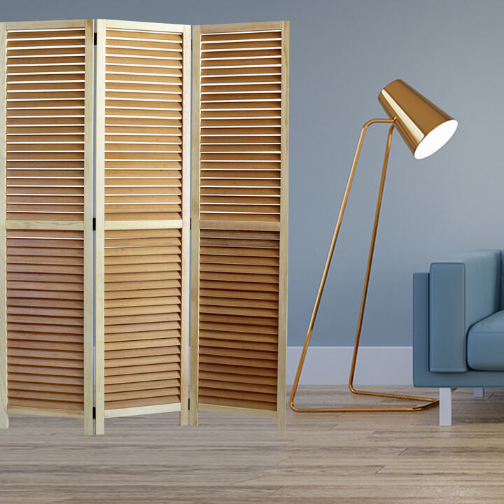 Versatile Wooden Screen Panel for Room Division and Privacy in Home and Office Spaces