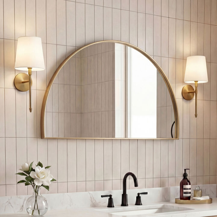 Solstice Half Circle Metal Framed Wall Mounted Mirror