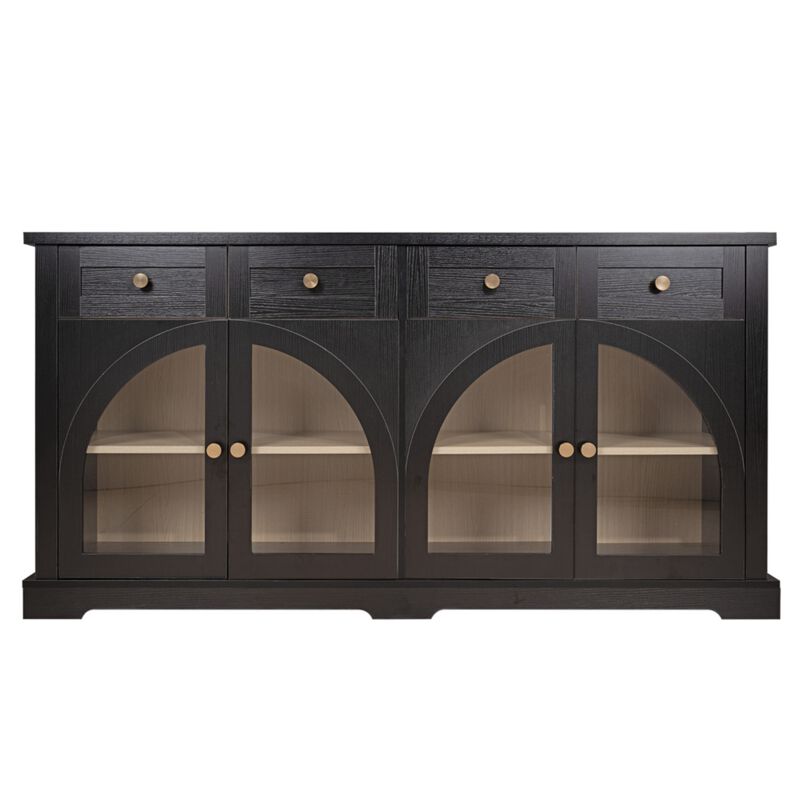Semkit Farmhouse Arched Glass Door Sideboard Cabinet image number 0