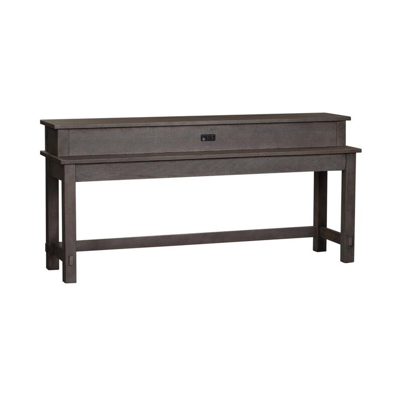 Liberty Furniture Modern Farmhouse Console Bar Table in Dusty Charcoal w/ Heavy Distressing image number 0