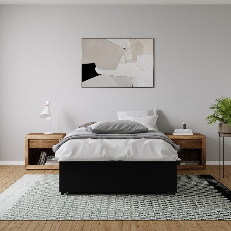 Atwater Living Micah Platform Bed with Storage, Full, Black Faux Leather image number 5