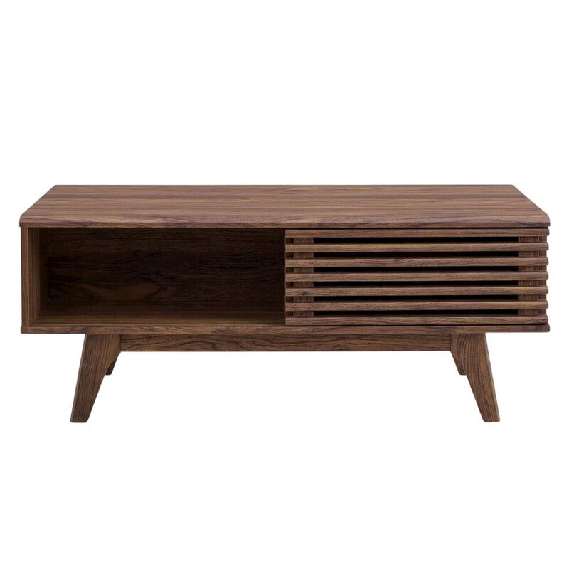 Modern Coffee Table in Natural Finish with Stable Wood Frame image number 1