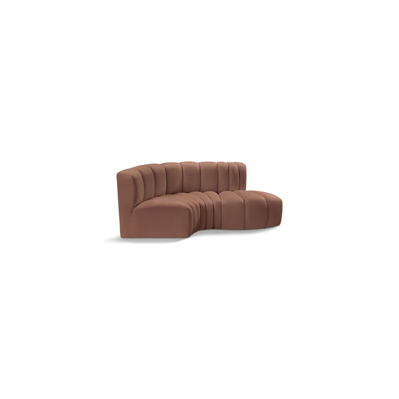 Meridian Furniture Arc Cognac Vegan Leather Modular Sofa