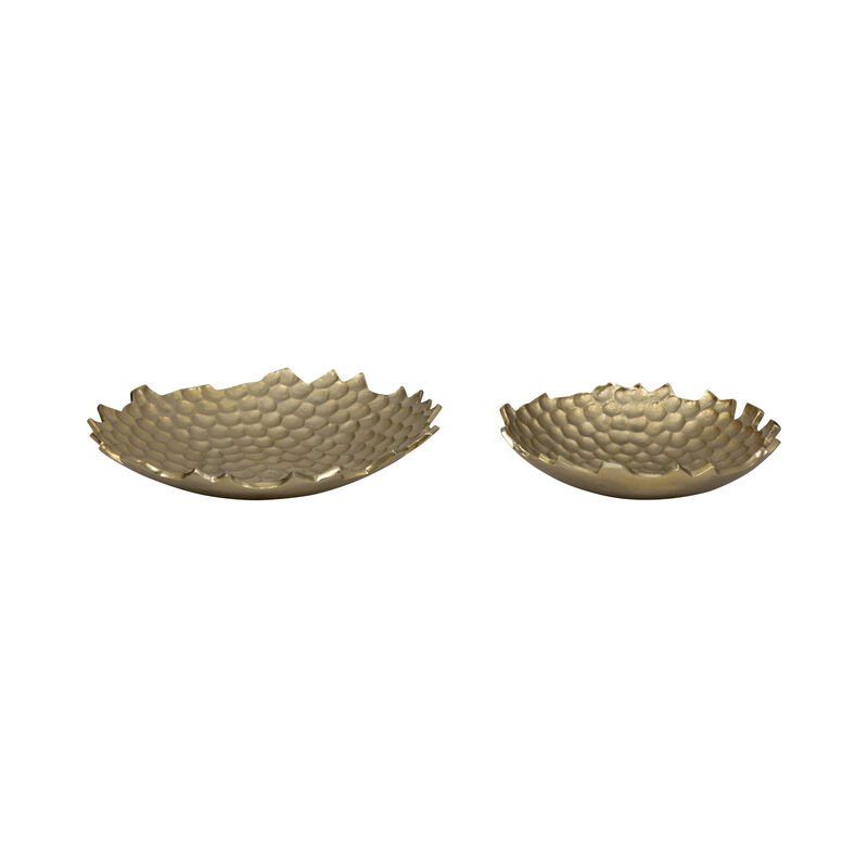 Metal Honeycomb Bowls, Gold image number 2
