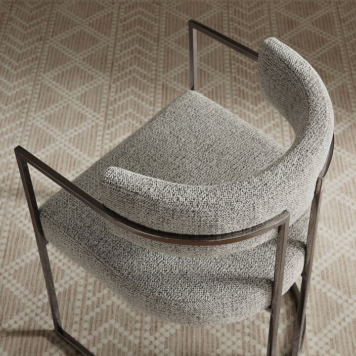 Modway Huron Curved Back Fabric and Metal Dining Accent Chair