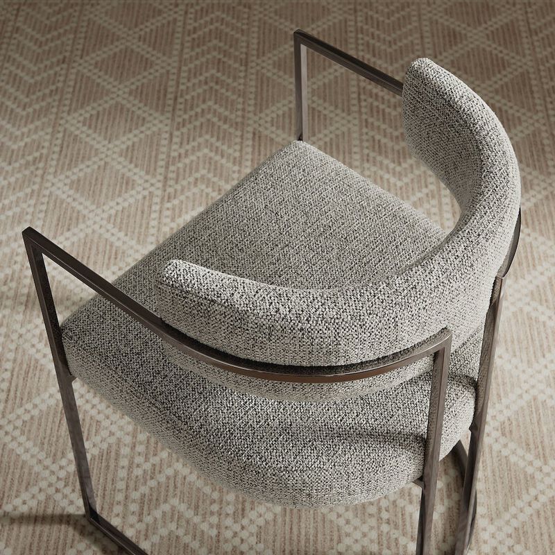 Modway Huron Curved Back Fabric and Metal Dining Accent Chair