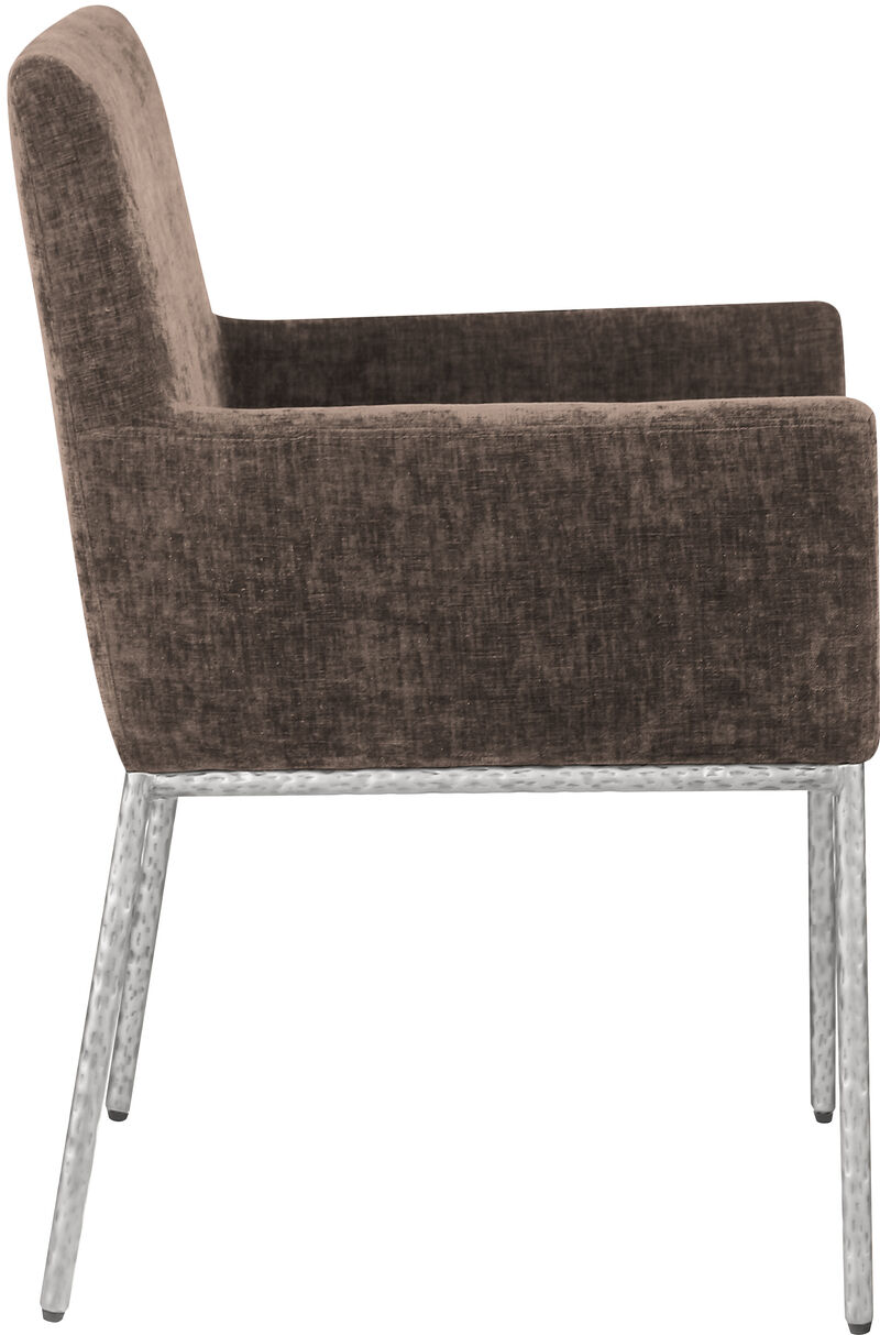 Meridian Furniture Reeves Brown Chenille Fabric Dining Chair, Set of 2
