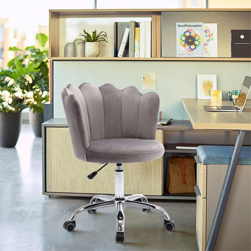 Swivel Shell Chair for Living Room/Bedroom, Modern Leisure office Chair Gray