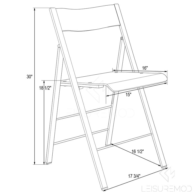 LeisureMod Menno Modern Acrylic Folding Chair, Set of 4