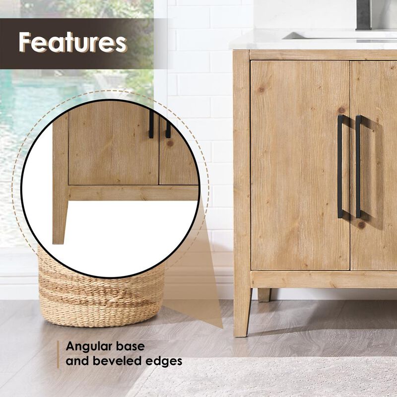 Altair Double Bathroom Cabinet Vanity Base without Top and Sink, no Mirror