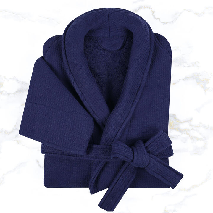 Cotton Waffle Weave Oversized Bathrobe for Men and Women Adults