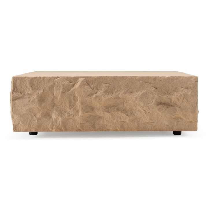 Modrest Quarry - Modern Beige Square Coffee Table