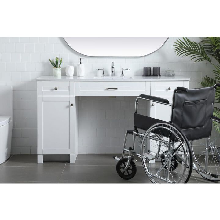 Elegant Kitchen and Bath 60 Inch ADA Compliant Bathroom Vanity In White