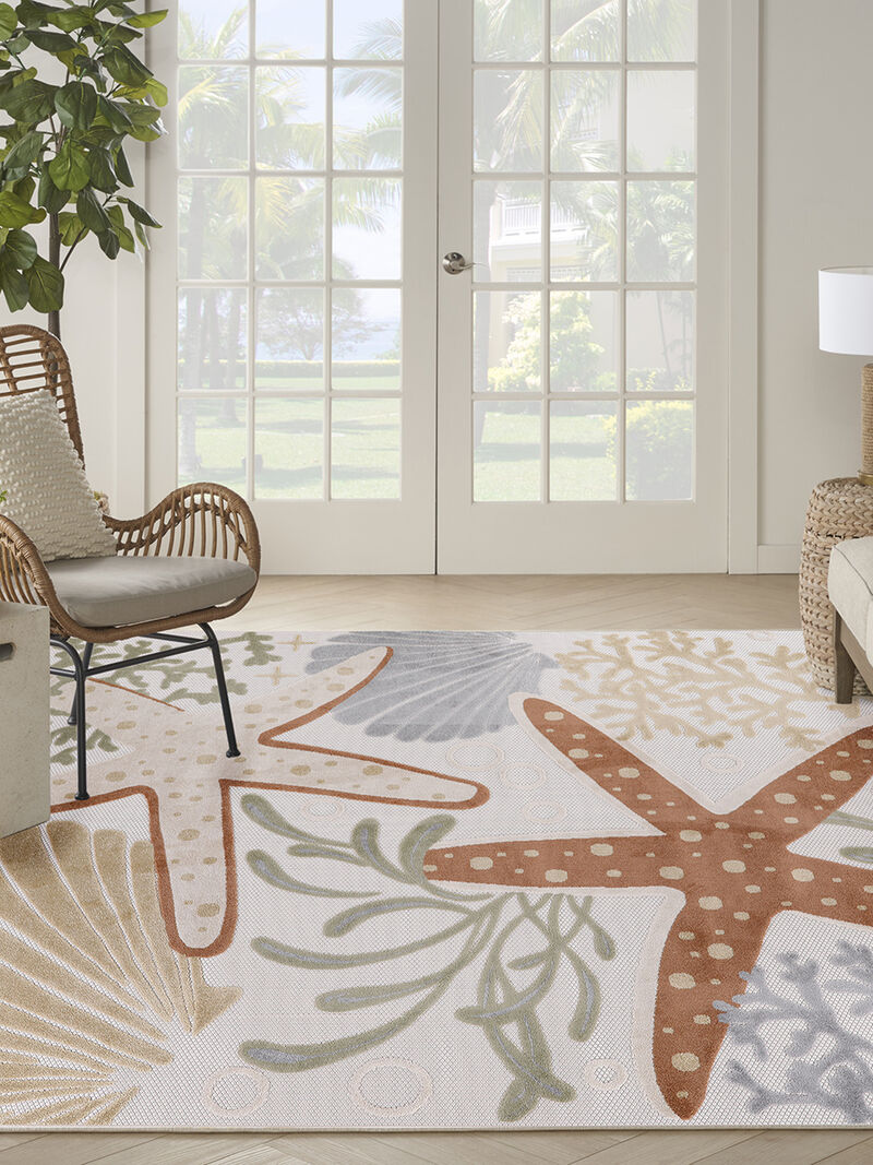 Aloha ALH24 Ivory/Multicolor 9' x 12' Rug