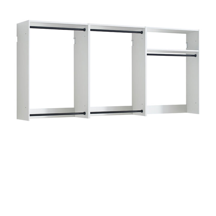 Devi White Freestanding Walk in Wood Closet System