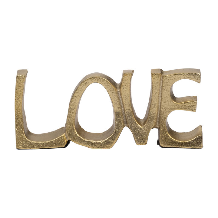Metal 8" Love Sign, Gold