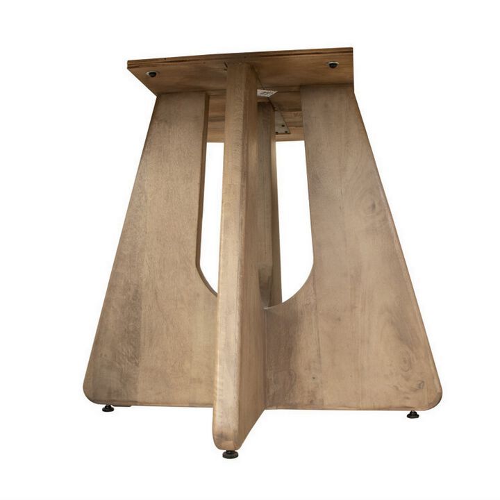 Umey 59 Inch Dining Table, Parota and Mango Wood Grains, Round Top, Brown