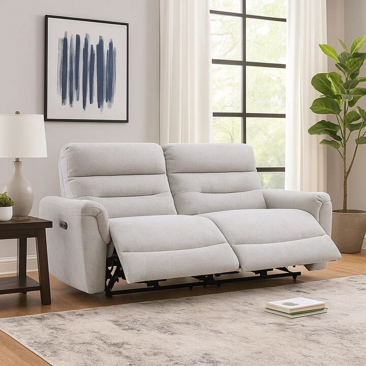 Tres Power Motion Recliner Sofa with USB Port, 2 Seater, Gray Chenille