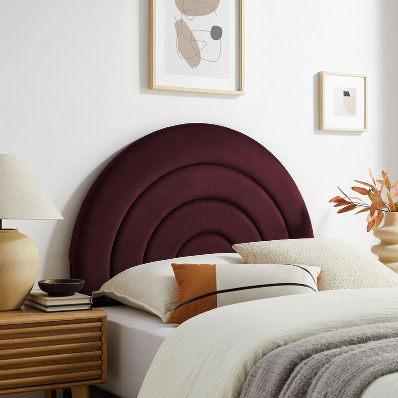 Solana Arched Performance Velvet Twin Headboard image number 1