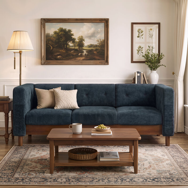 Jubpaf 78" Modern 3 Seater Sofa Chenille image number 1