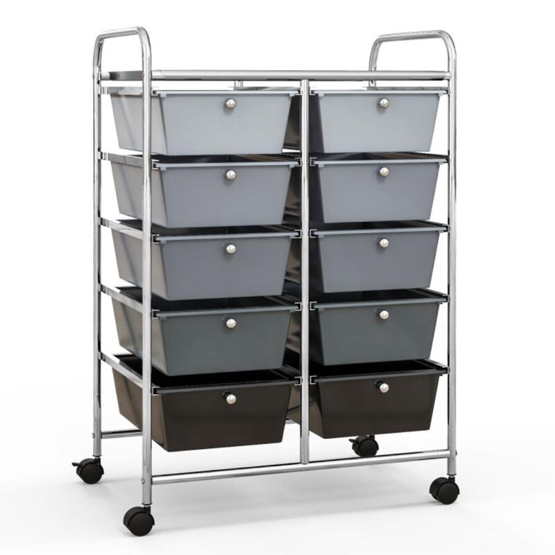 Hivvago 10-Drawer Rolling Storage Cart