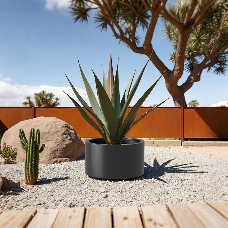 Heavy Duty Corten Steel Round Raised Garden Bed Kit, Brown Metal Planter Box