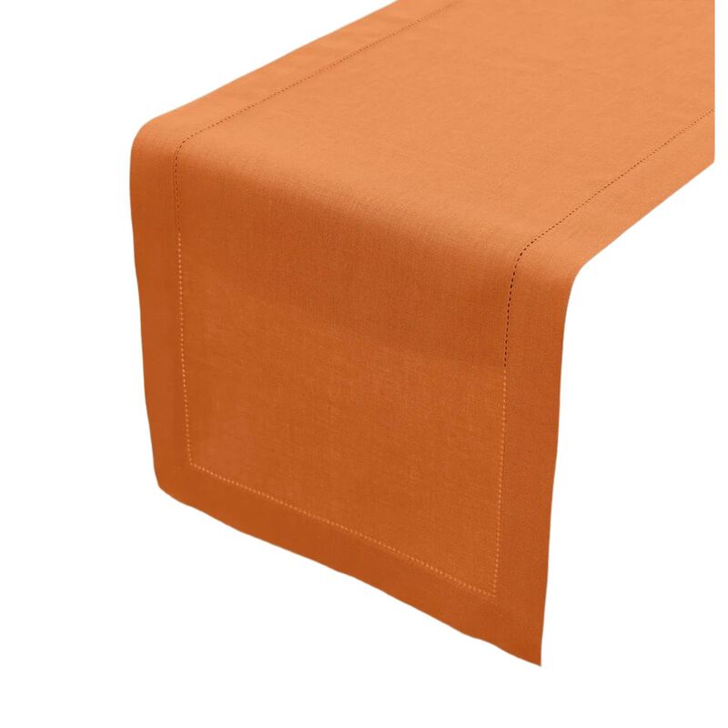 Solino Home 100% Pure Linen Table Runner - Classic Hemstitch