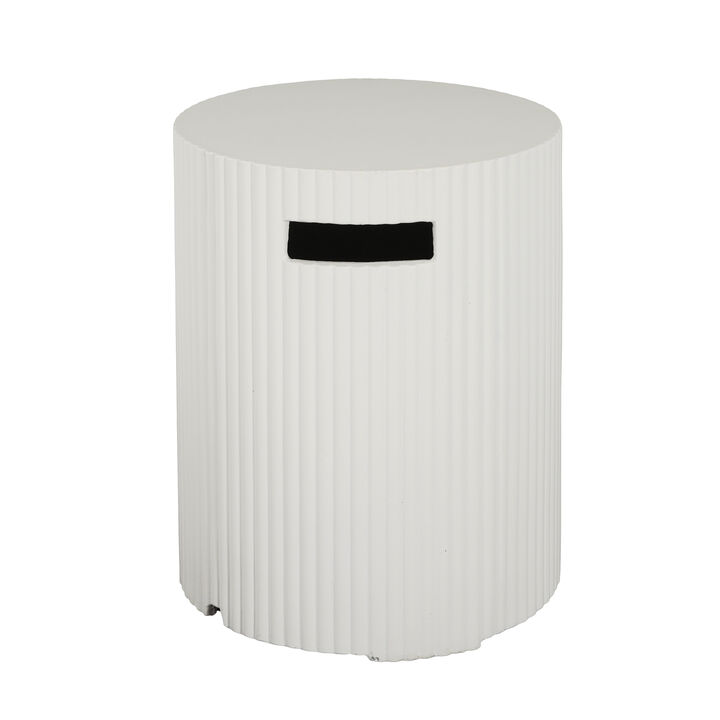Christopher Knight Home Leora Modern Ribbed Concrete Round Propane Tank Cover