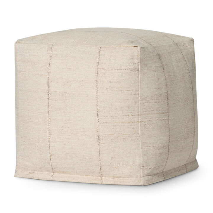 Pouf LPF0043 Ivory 18"x18"