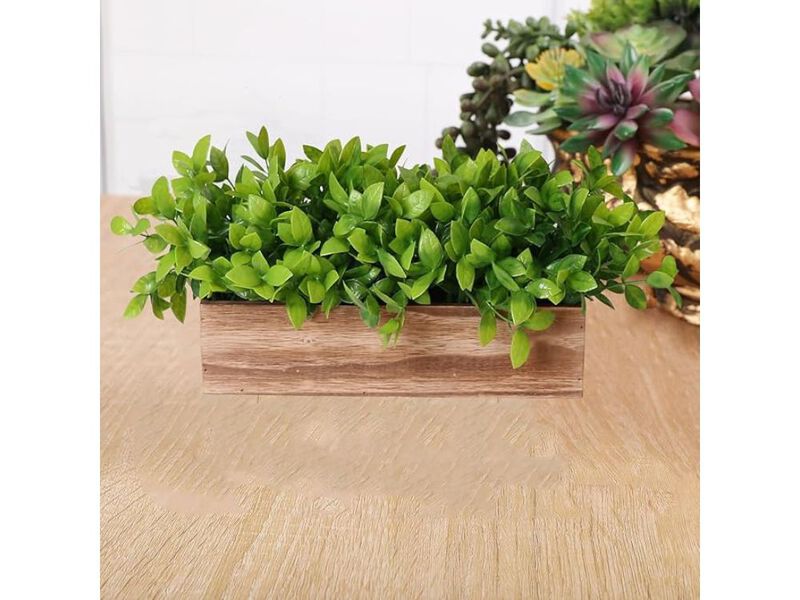 Artificial Boxwood Plants Outdoor Home Decor Potted Rectangular image number 1