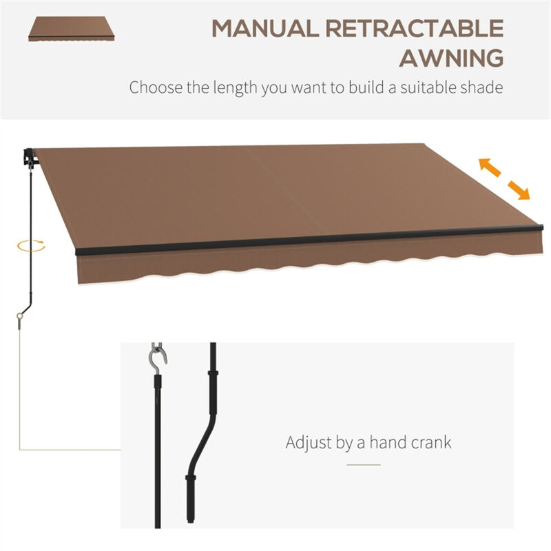 Outdoor Retractable Awning for Patio or Deck, Easy Installation and UV Protection image number 3